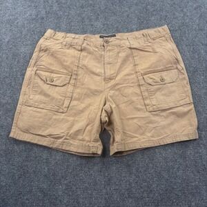 Adjust-A-Band Cargo Shorts 42 Tan Expandable Waist Cotton Utility Men